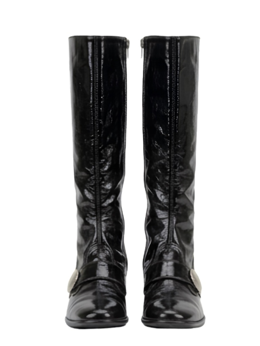 Vintage 1970s Black Patent Go-Go Boots - Size 9 - Picture 2 of 16